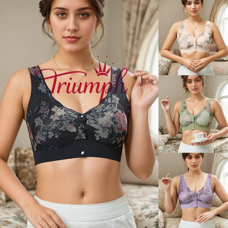 Triumph®-3 sztuki💖50%【M-3XL】Nowy bezprzewodowy biustonosz bezszwowy Regulowany elastyczny biustonosz