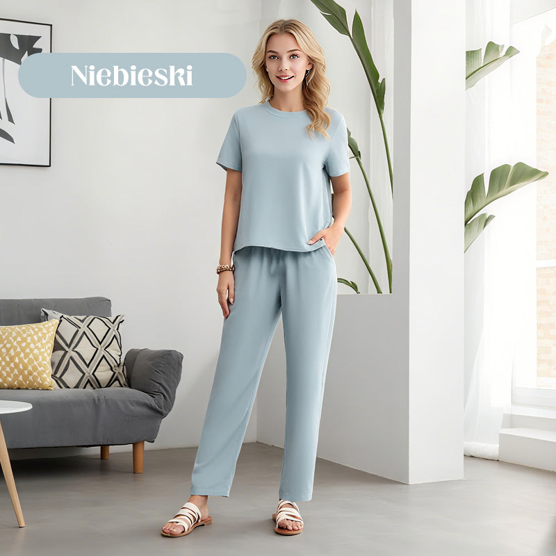🔥Letnia nowość 50% OFF Wyprzedaż 🔥 Damski miękki casualowy top i zestaw spodni