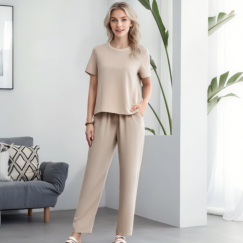 🔥Letnia nowość 50% OFF Wyprzedaż 🔥 Damski miękki casualowy top i zestaw spodni
