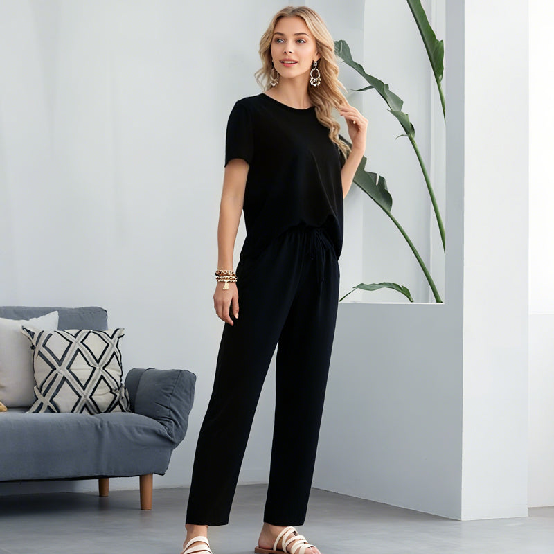 🔥Letnia nowość 50% OFF Wyprzedaż 🔥 Damski miękki casualowy top i zestaw spodni