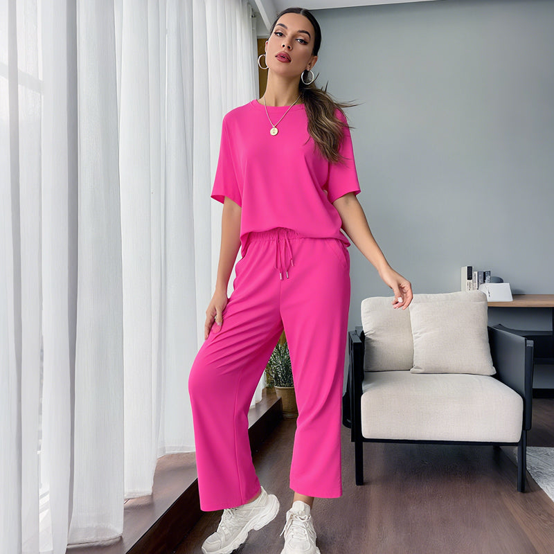 🔥Letnia nowość 50% OFF Wyprzedaż 🔥 Damski miękki casualowy top i zestaw spodni