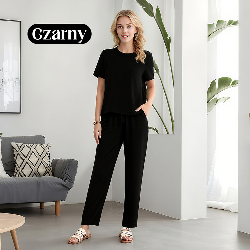 🔥Letnia nowość 50% OFF Wyprzedaż 🔥 Damski miękki casualowy top i zestaw spodni