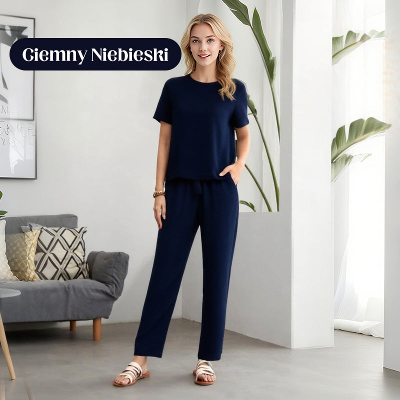 🔥Letnia nowość 50% OFF Wyprzedaż 🔥 Damski miękki casualowy top i zestaw spodni