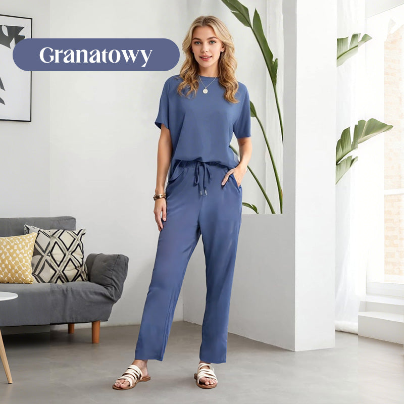 🔥Letnia nowość 50% OFF Wyprzedaż 🔥 Damski miękki casualowy top i zestaw spodni