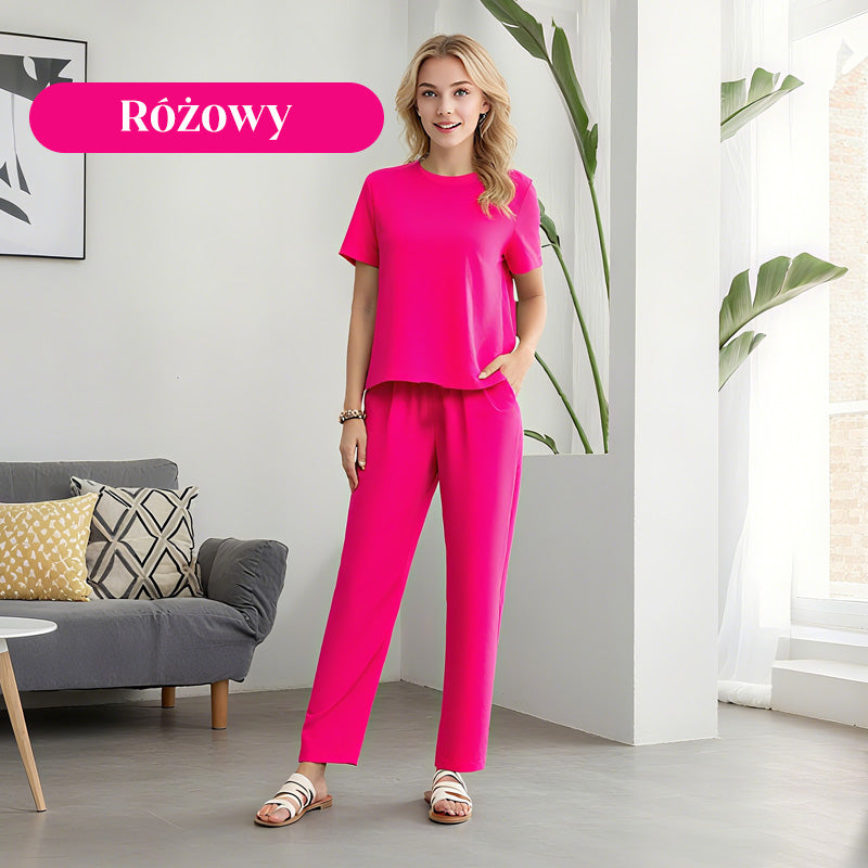 🔥Letnia nowość 50% OFF Wyprzedaż 🔥 Damski miękki casualowy top i zestaw spodni