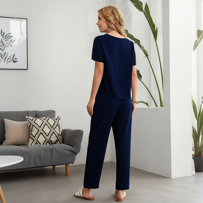 🔥Letnia nowość 50% OFF Wyprzedaż 🔥 Damski miękki casualowy top i zestaw spodni